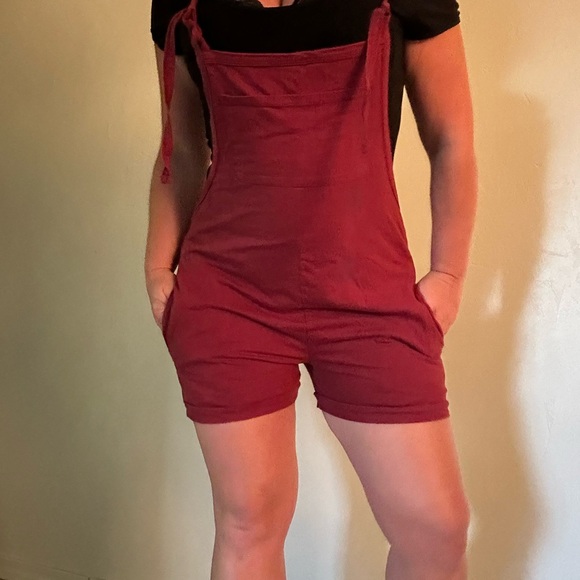 Red Short Overalls - Picture 2 of 10